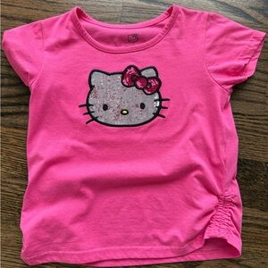 Super Cute * Size 7 Pink Girl’s Hello Kitty Glittery Pink Short Sleeve Tee